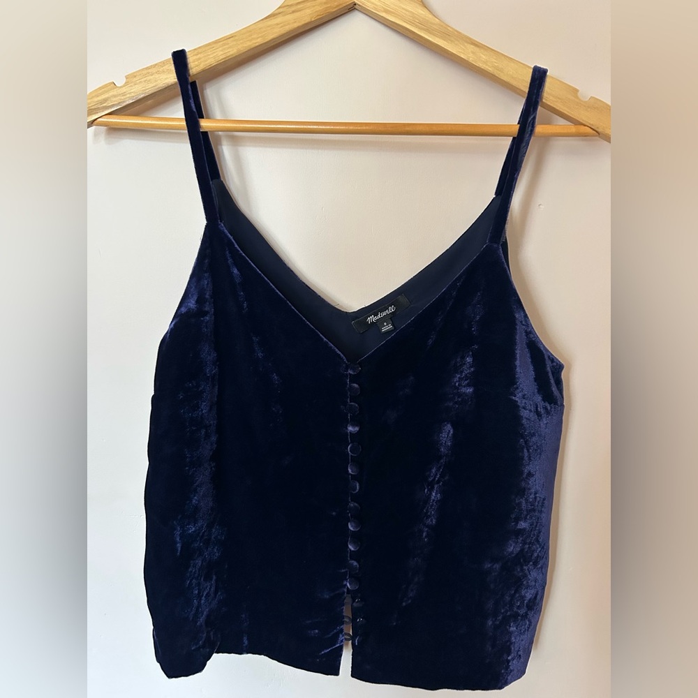 Madewell Deep Blue Velvet Camisole